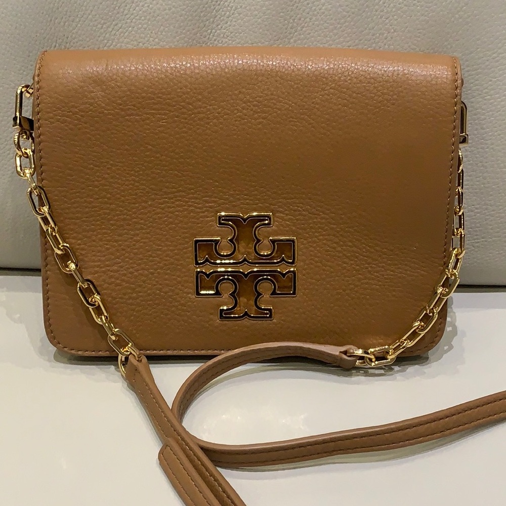 Tory Burch Brown Britten Leather Crossbody
